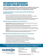 refrigerant recycling, refrigerant reuse, refrigerant GWP, refrigerant HFC, refrigerant reduce emissions
